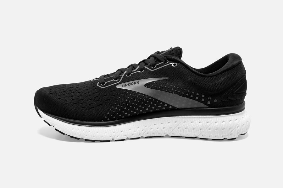 Glycerin 18 Road Brooks Running Shoes NZ Womens - Black/White - WCQUNK-491